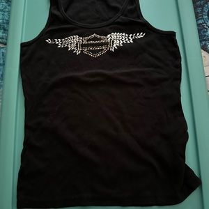 Harley Davison black tank top, studded, like new, size Medium